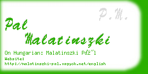 pal malatinszki business card